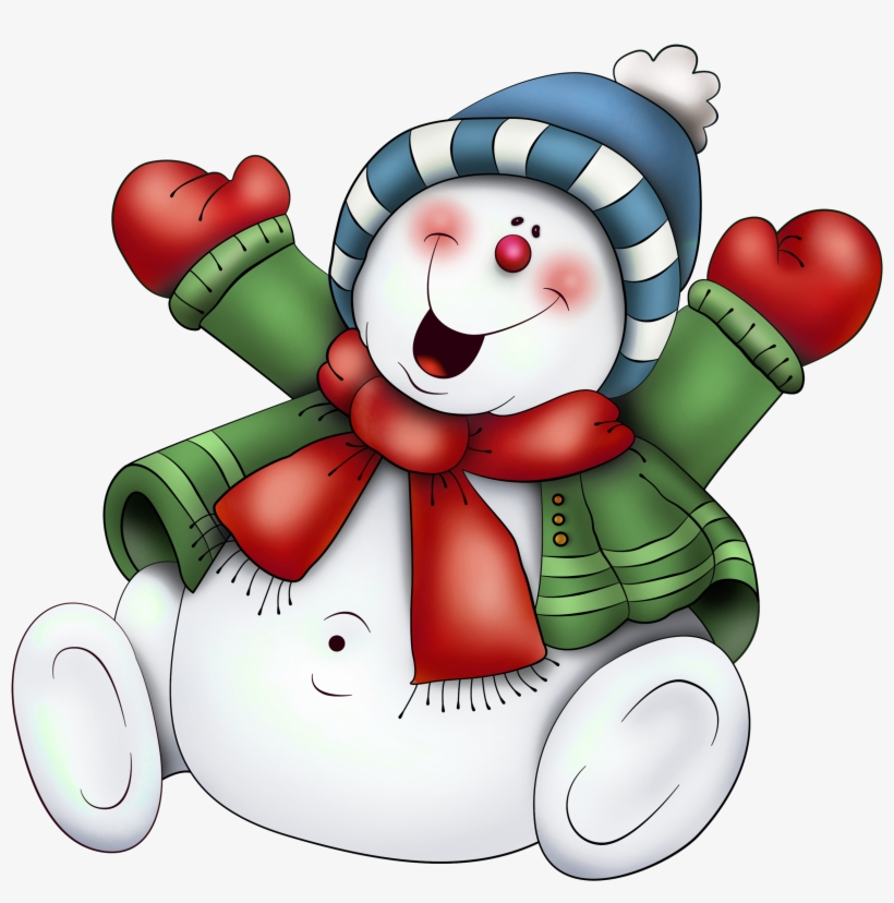 Snowman With Scarf Png Clipart - Christmas Clip Art Free, transparent png download