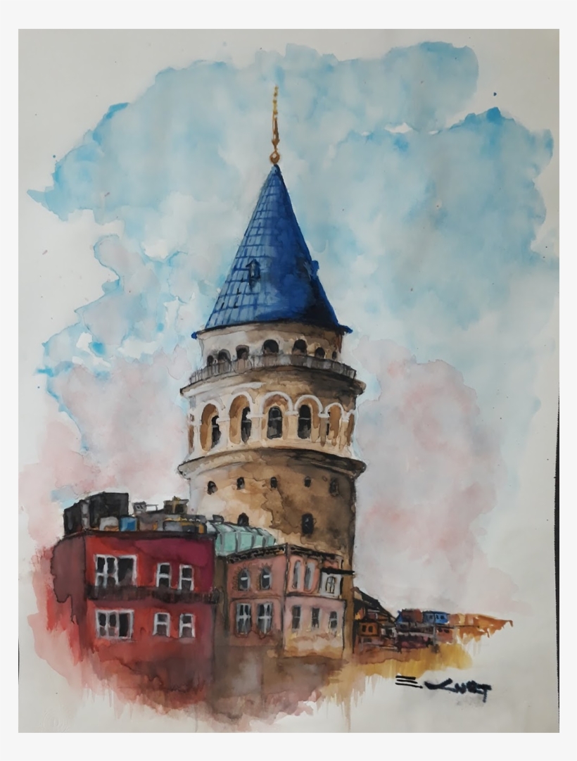 Galata Tower, Original Paintings, Tablo Kanvas Canvas - Canvas, transparent png download