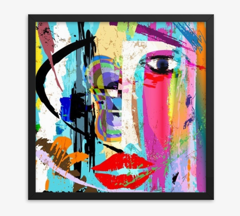 Framed Art Print Abstract Face Painting Png Sublimation - Abstract Graffiti, transparent png download