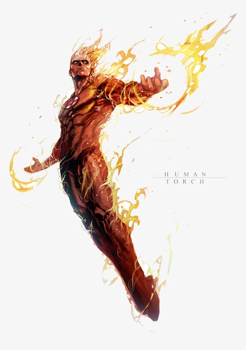 Human Torch Png File - Tocha Do Quarteto Fantastico Desenho, transparent png download