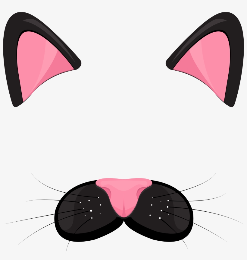 Cat Black Face Mask Png Clip Art Image - Cat Ear Clipart, transparent png download