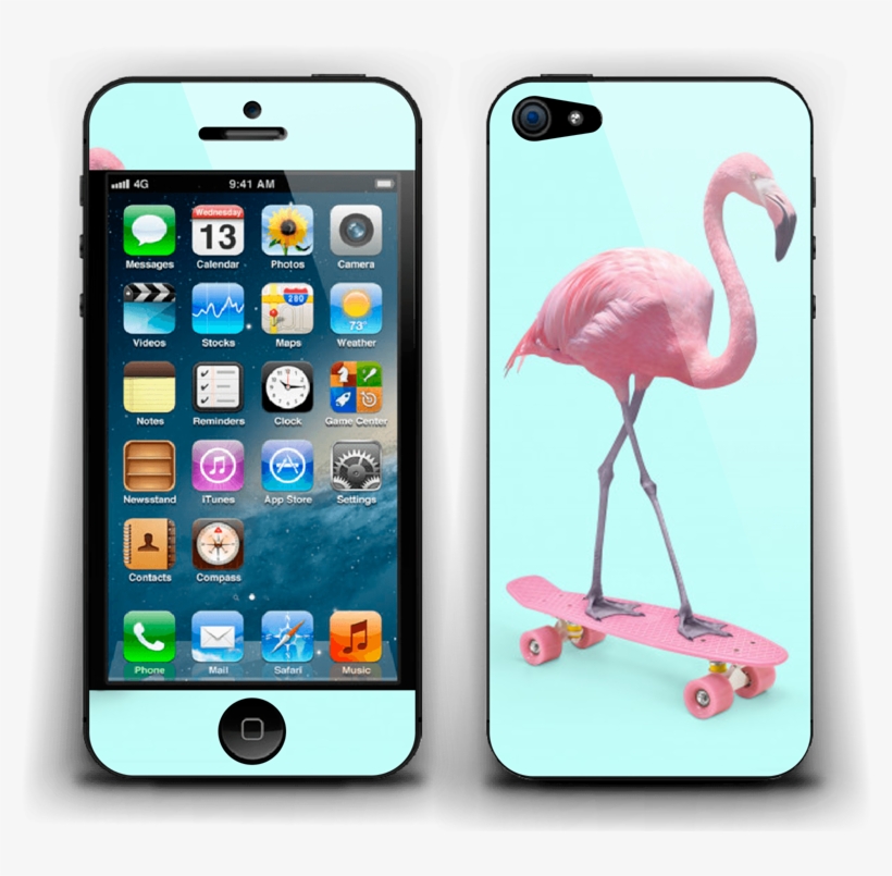 Skateboarding Flamingo - Iphone 4, transparent png download