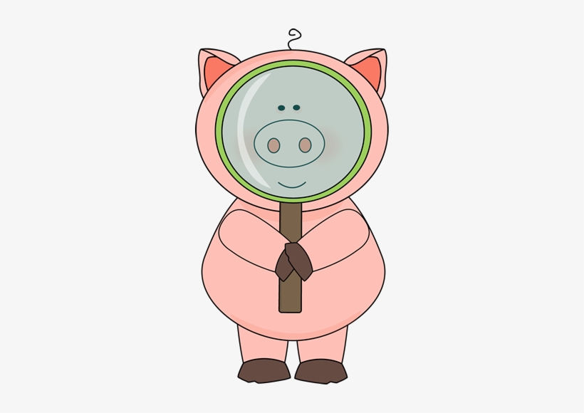 A Selection Of Pig Clipart By My Cute Graphics - Cute Magnifying Glass Clipart, transparent png download
