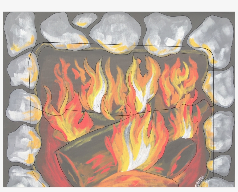 Image With All Layers - Fireplace Acrylic Paint, transparent png download