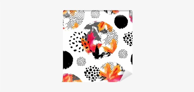 Autumn Leaves Watercolour Seamless Pattern - Obraz Na Płótnie Palma Liść Ab120x50-2897, transparent png download