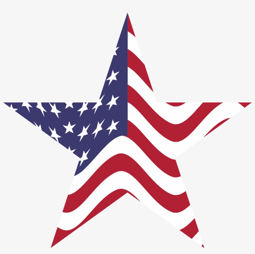 Us Flag American United States Clipart - Star With American Flag, transparent png download