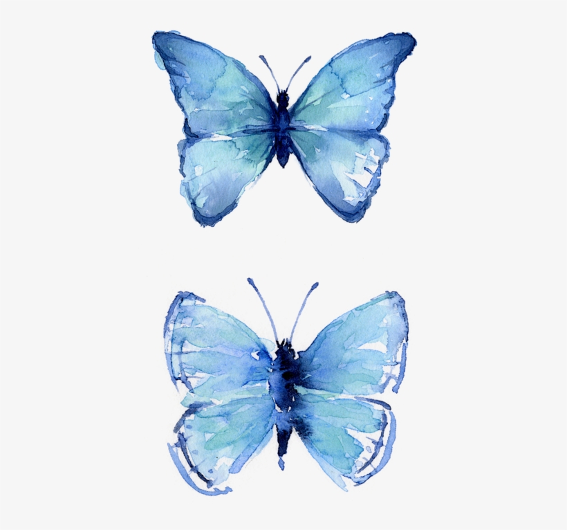 Butterflies Watercolor - Free Butterfly Watercolour Painting, transparent png download