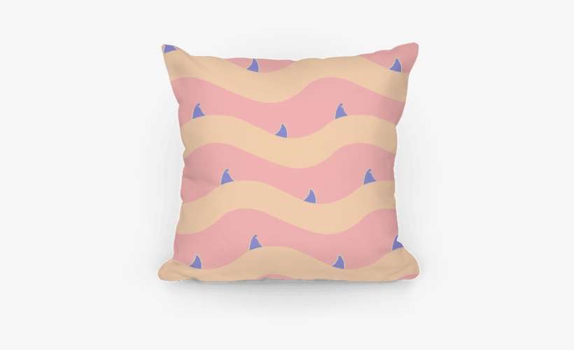 Pastel Shark Fins Waves Pattern Pillow - Shark Finning, transparent png download