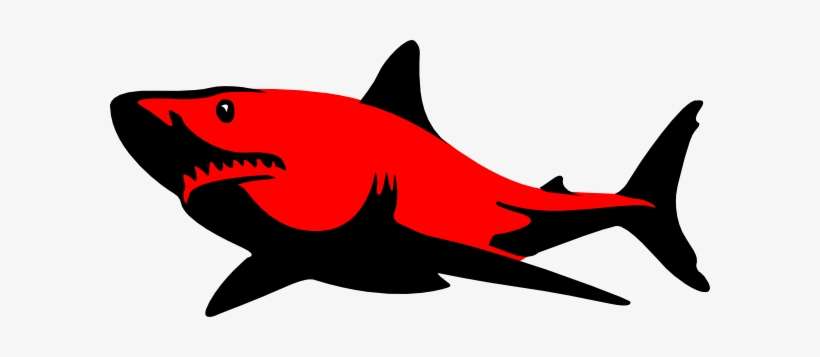 Clipart Shark Small Shark - Red And Black Shark, transparent png download