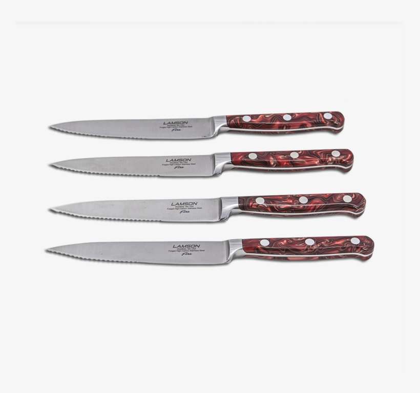 4 Piece Serrated Steak Knife Set - Steak Knife, transparent png download