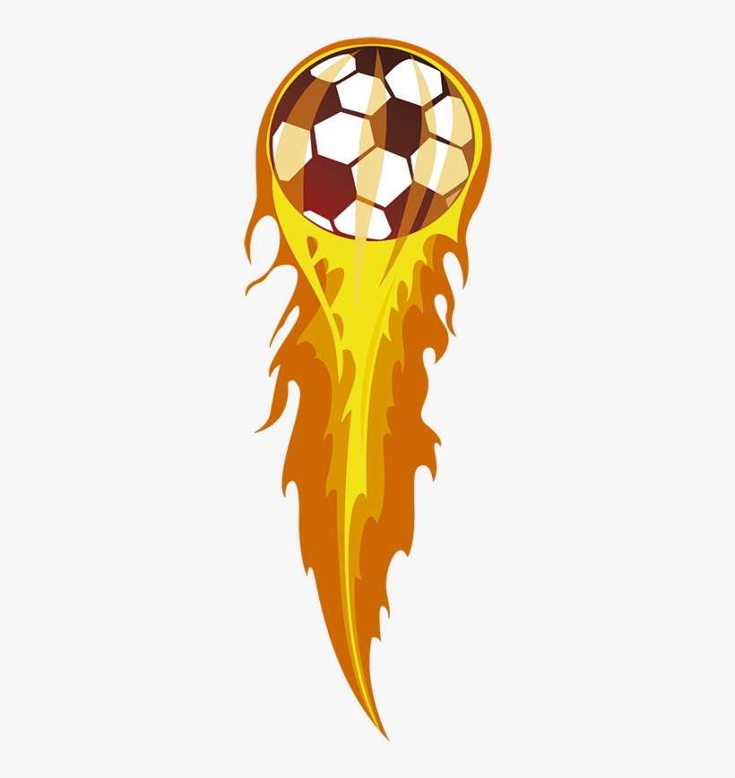 Balon De Futbol Con Fuego Png - Soccer Ball With Flames, transparent png download