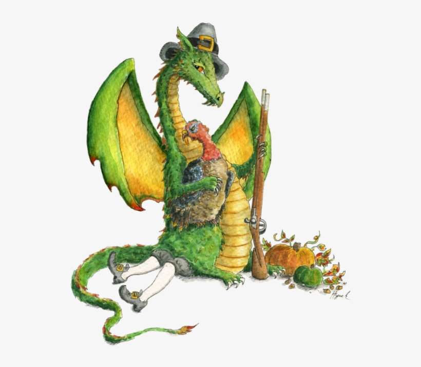 "dragon Art""thanksgiving Dragon" A Thanksgiving Dragon - Dragon Thanksgiving, transparent png download