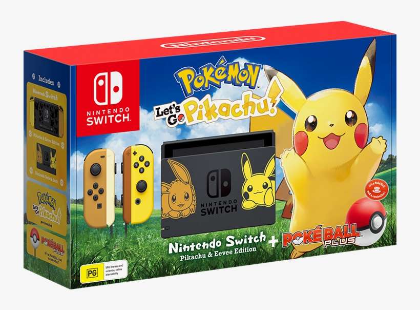 Each Includes A Nintendo Switch Pikachu & Eevee Edition - Nintendo Switch Let's Go Pikachu, transparent png download