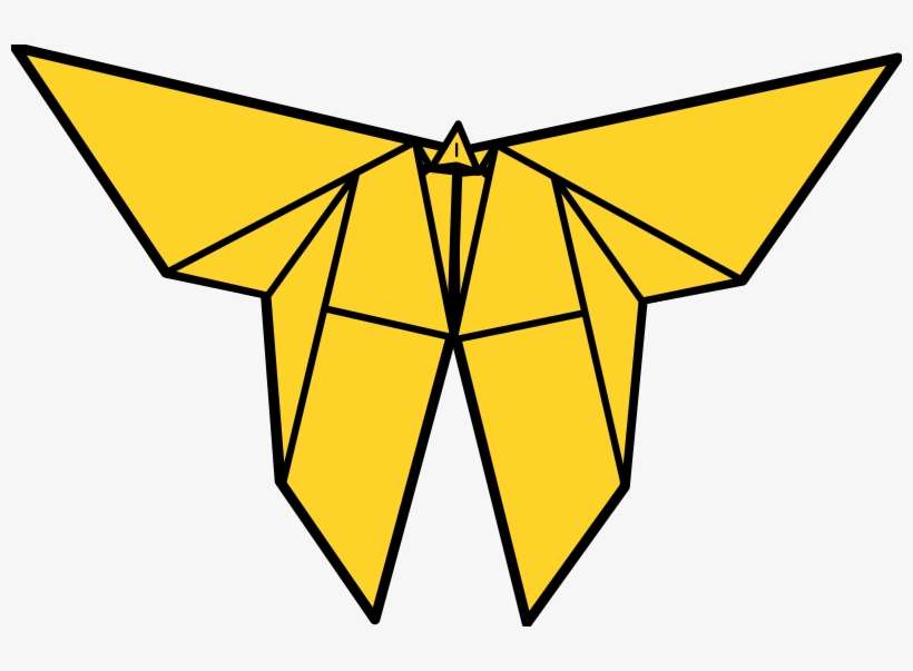 Origami Butterfly Vector Image Public Domain Vectors - Origami Butterfly Drawing, transparent png download