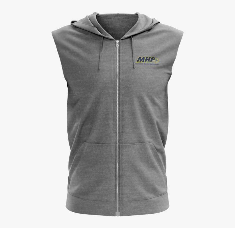 Mhp Sleeveless Zip-up Hoodie - Hoodie, transparent png download