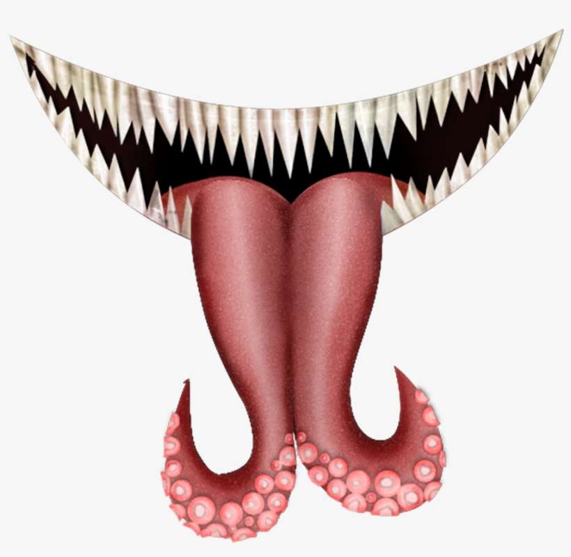 Graphic Black And White Stock Fang Sharp Smile For - Boca Demon Png, transparent png download