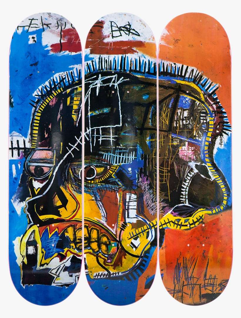 Jean-michel Basquiat Skull - Jean Michel Basquiat Skateboard, transparent png download
