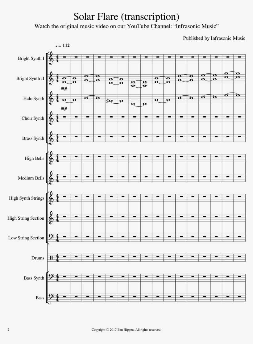 Solar Flare Sheet Music Composed By Ben Hippen 2 Of - Number, transparent png download