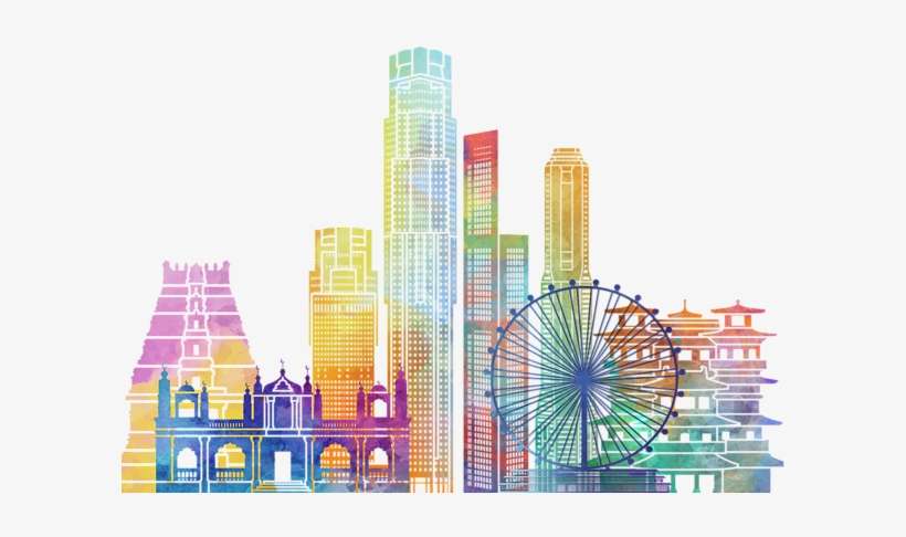 Bleed Area May Not Be Visible - Singapore Landmark Paintings, transparent png download