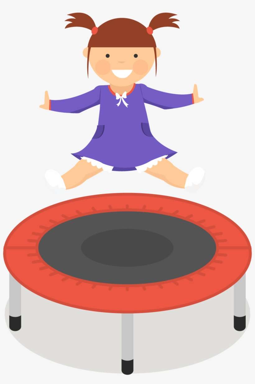 Clip Library Library Aerogym Clip Art Little Girl Playing - Jumping On Trampoline Clipart, transparent png download