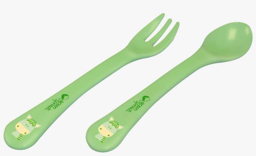 Cornstarch Fork & Spoon Set - Green Sprouts Cornstarch Fork And Spoon Set, transparent png download