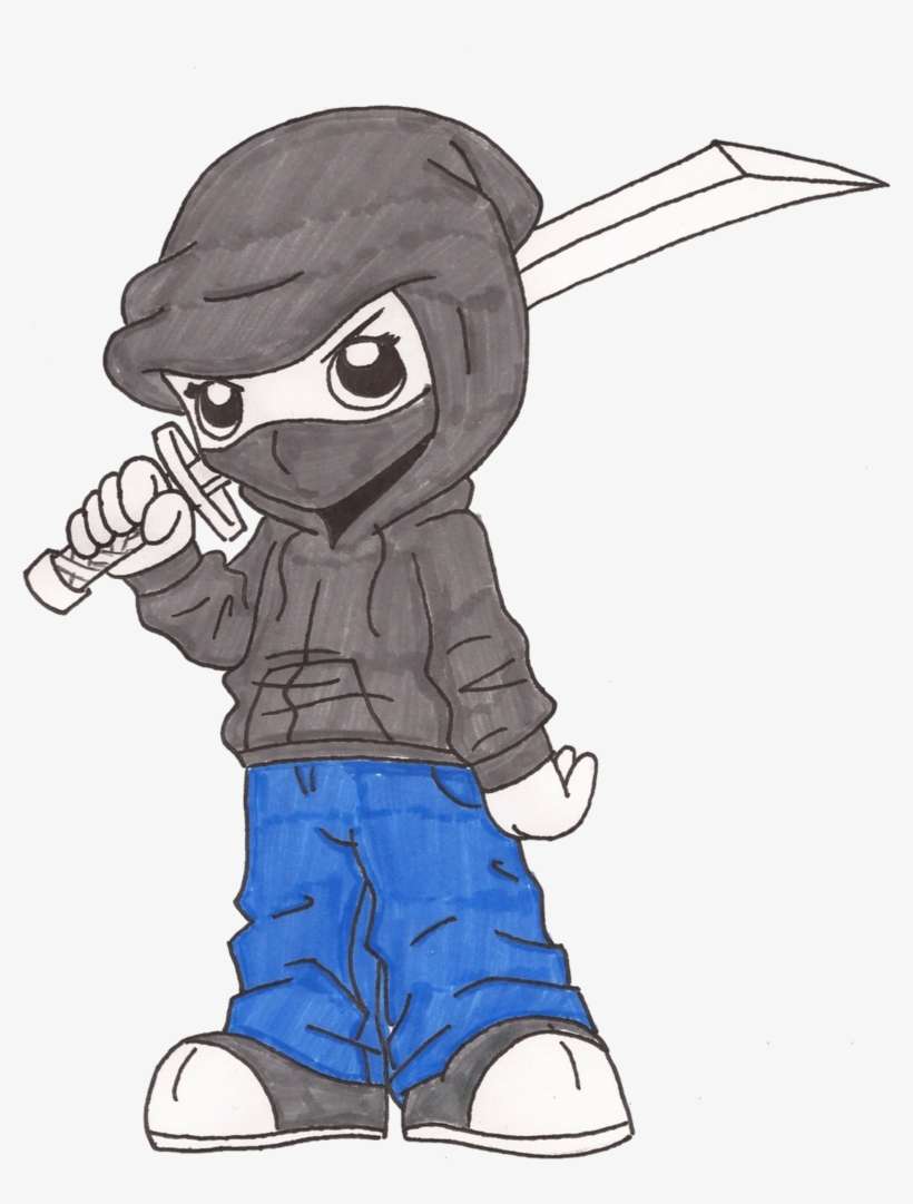 Jpg Free Download Drawigs Of Nigga Projects To Try - Cartoon Ninja Drawings, transparent png download