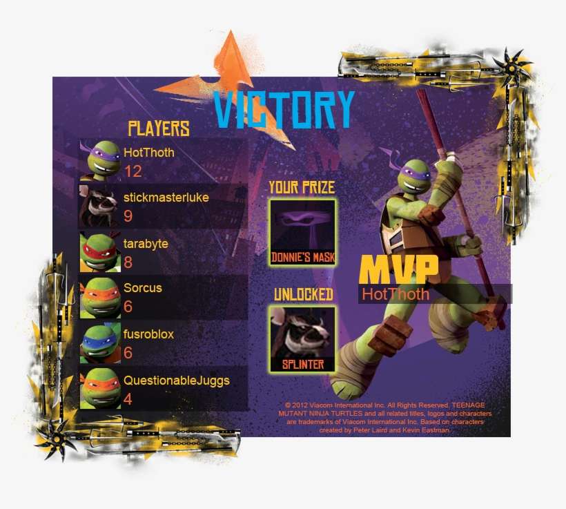 Victory Screen Character Selection Menu - Balloon Weight Mini Tote Teenage Mutant Ninja Turtles, transparent png download