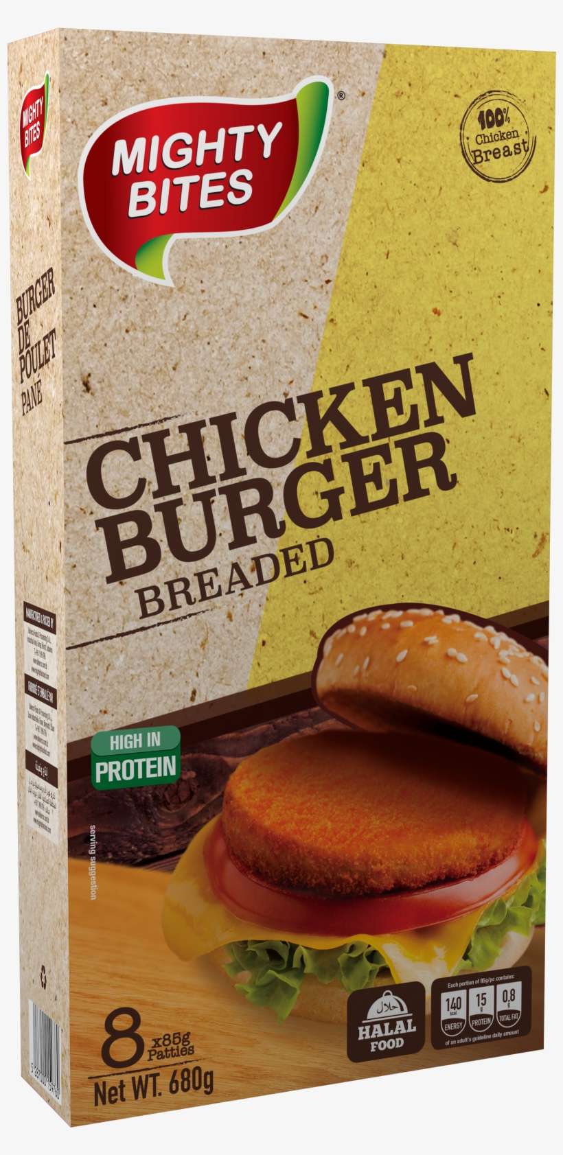 Chicken Burger Breaded 85g 1 - Bun, transparent png download