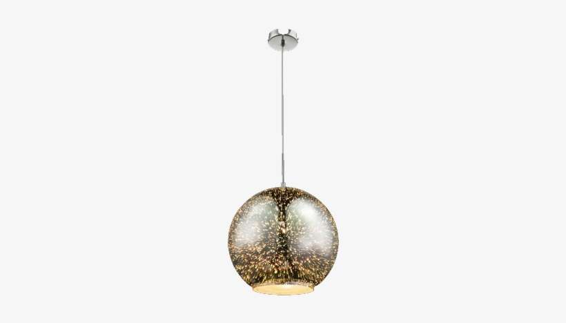 Glass Ball Hanging Light Retro/ Chrome/ Glass/ Pendulum - Glass Pendant Light Taina, Chrome-plated, 30 Cm, transparent png download
