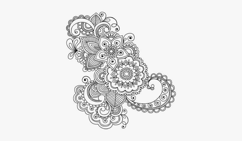 Mural De Parede Ornamentos Florais Asiáticos - Patterned Flowers To Draw, transparent png download