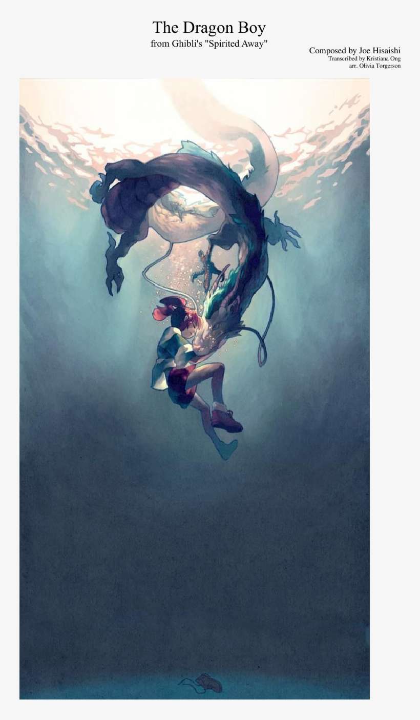 The Dragon Boy Sheet Music Composed By Composed By - Fading Away Anime Girl, transparent png download