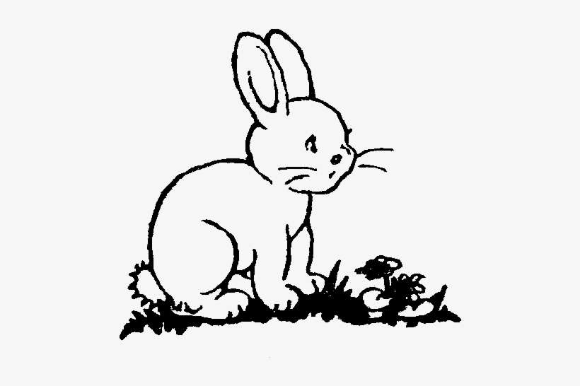 Svg Royalty Free Stock Collection Of Rabbit High Cute - Drawing Of A Rabbit Black And White, transparent png download
