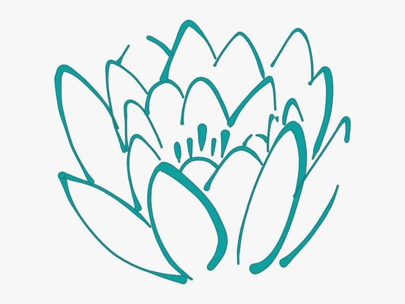 12 Petal Teal Lotus Clip Art At Clker Com Vector Clip - Teal Flowers Clip Art, transparent png download