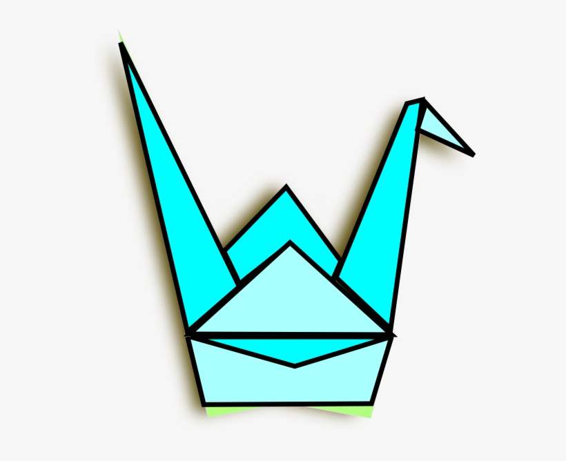 Blue Origami Crane Svg Clip Arts 564 X 594 Px, transparent png download