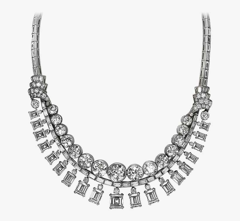 Diamond Necklace - Light Weight Diamond Necklace, transparent png download