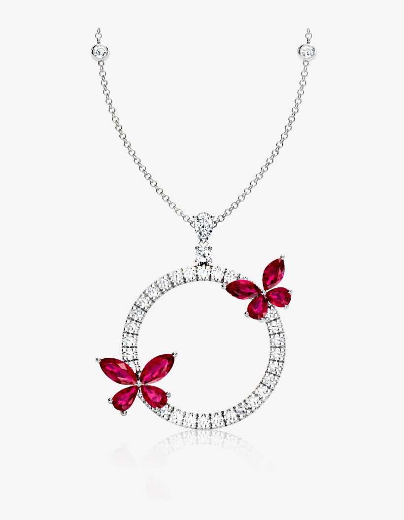 The Browns Ruby Butterfly And Diamond Necklace - Necklace, transparent png download
