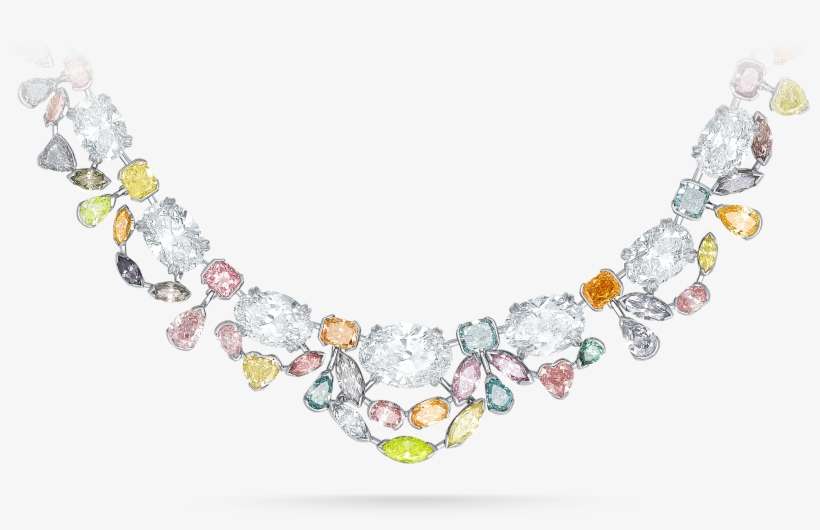 Multi Coloured Diamond Necklace - David Morris Prestige Jewels Rare Coloured Diamond, transparent png download