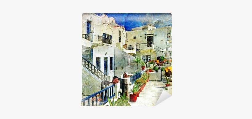 Streets Of Santorini - Cortesi Home Santorini I Painting Print, transparent png download