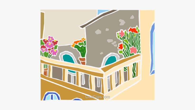Balcony Scene Royalty Free Vector Clip Art Illustration - Clip Art, transparent png download