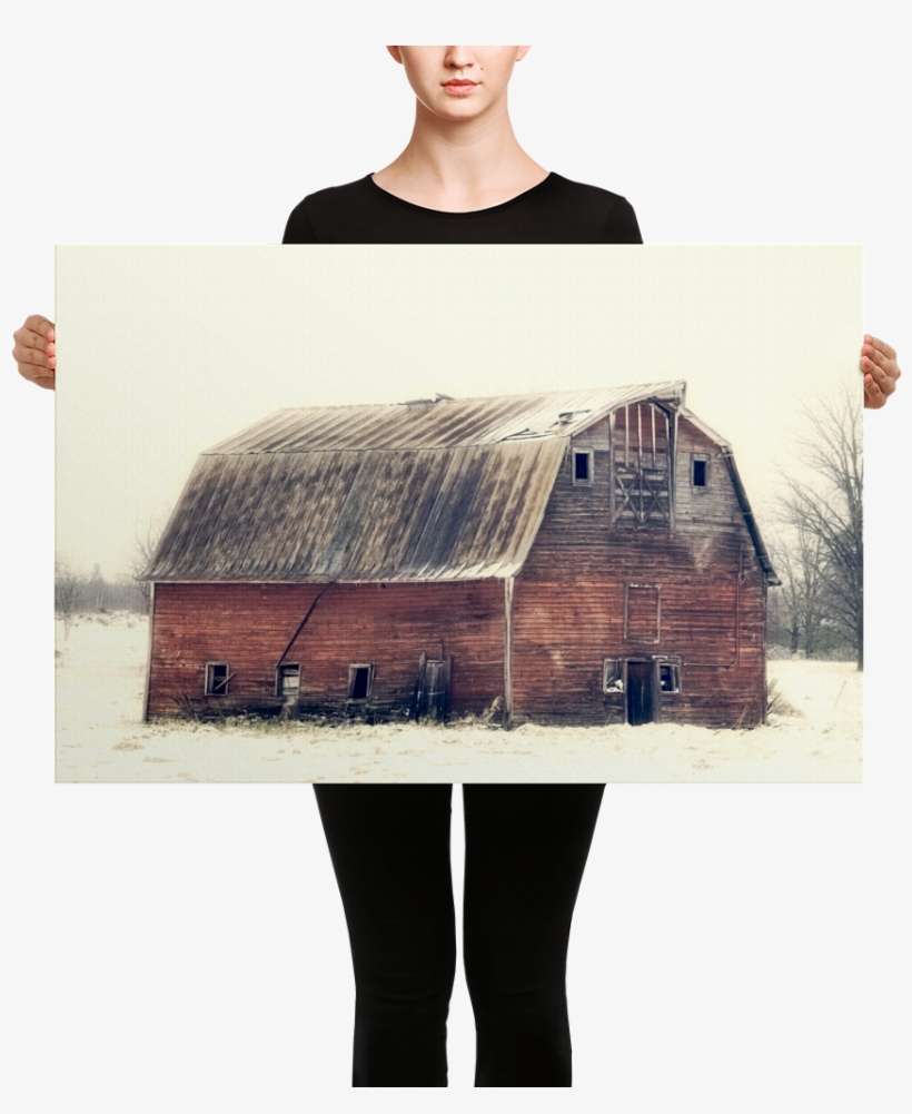 Rustic Road Barn Canvas 24 X 36 Print - Black Mask Red Pied French Bulldog Canvas, transparent png download