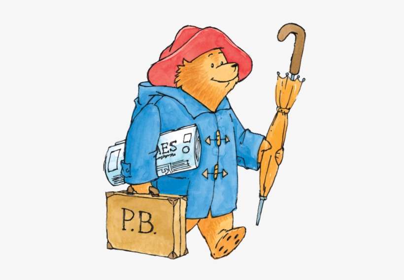 Paddington Bear With Newspaper And Umbrella - Paddington Bear With Umbrella, transparent png download