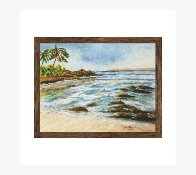 Makena Cove Hawaii Beach Watercolor Wrapped Canvas - Makena Cove, transparent png download