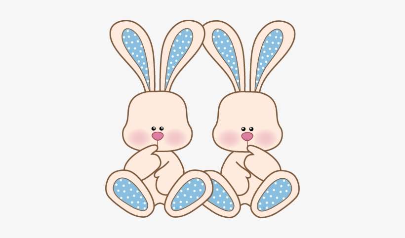 Bunny - Twin Cartoon Bunnies, transparent png download