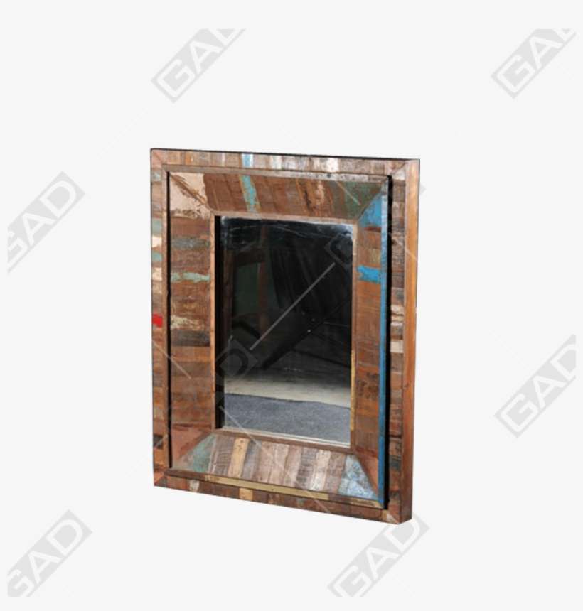 Streaked Wooden Mirror Frame - Mirror, transparent png download