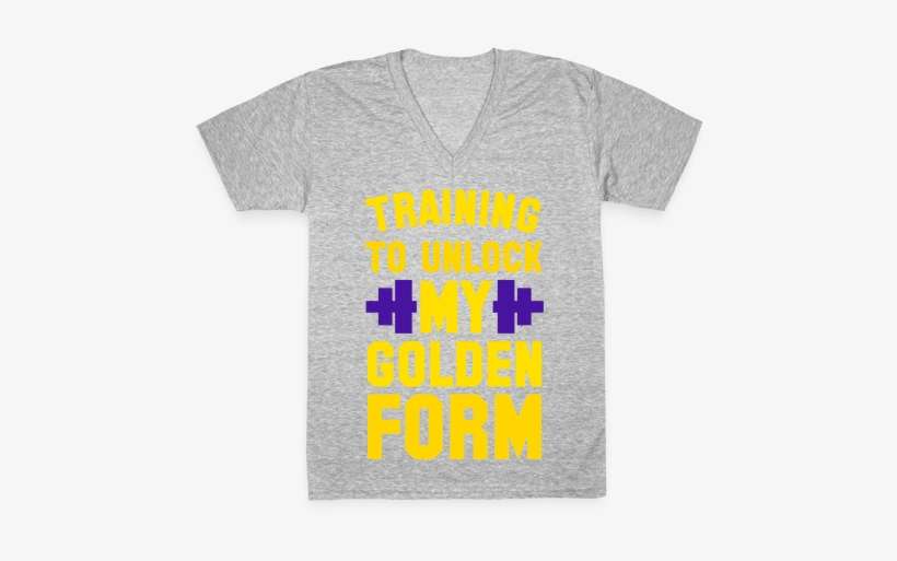 Training To Unlock My Golden Form V-neck Tee Shirt - Pasta Puns, transparent png download