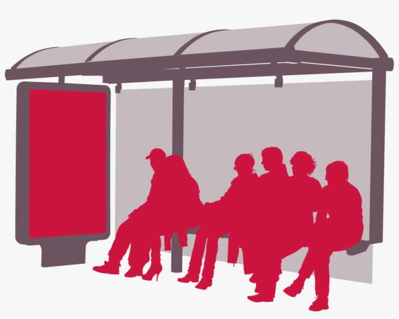 Bus Stop Silhouettes Png, transparent png download