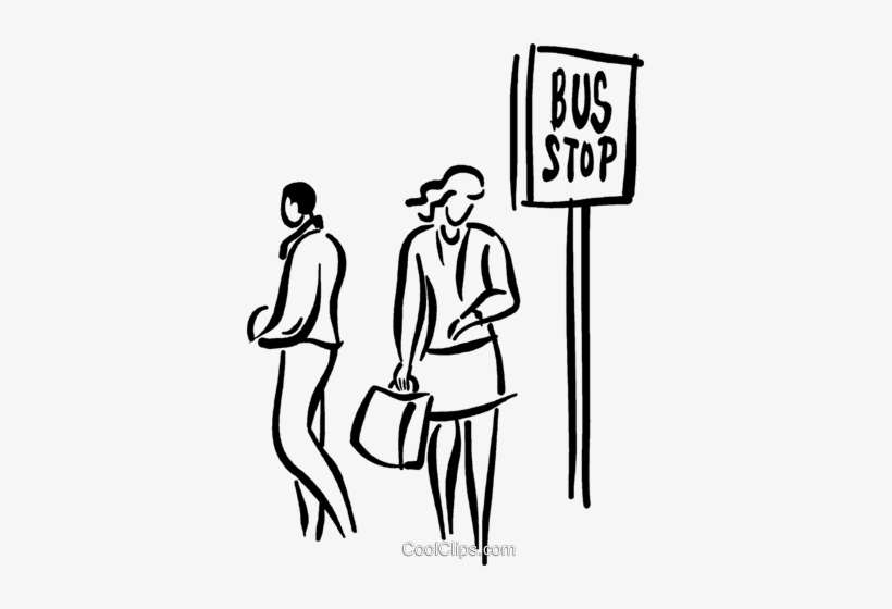 People Waiting At The Bus Stop Royalty Free Vector - Waiting For Bus, transparent png download