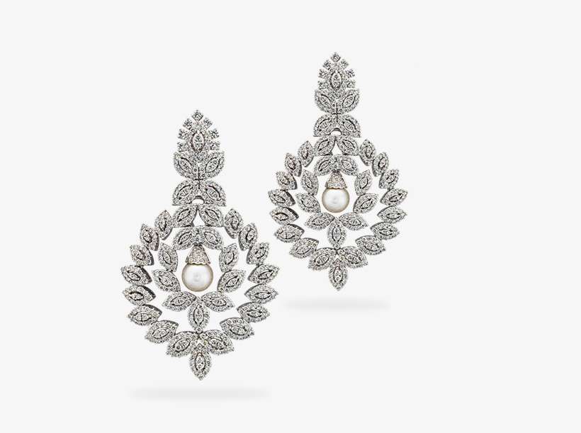 Leafy Drop Collage - Diamond Long Earrings In Png, transparent png download
