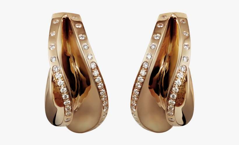 Golden Diamond Earrings Png Clipart - Earring, transparent png download