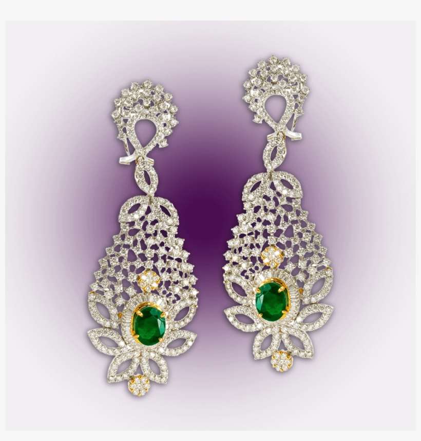 White Gold Diamond Earrings - Earring, transparent png download